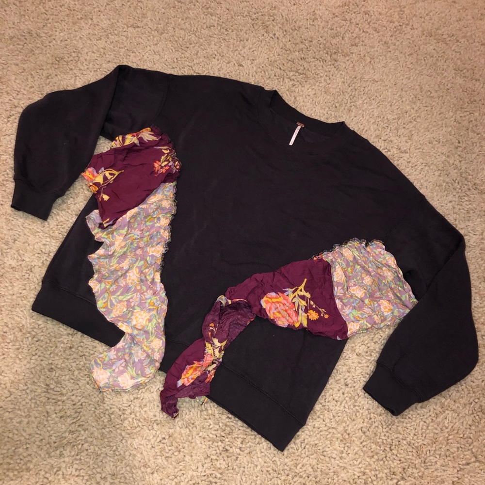 Free People Ruffle Sweatshirt